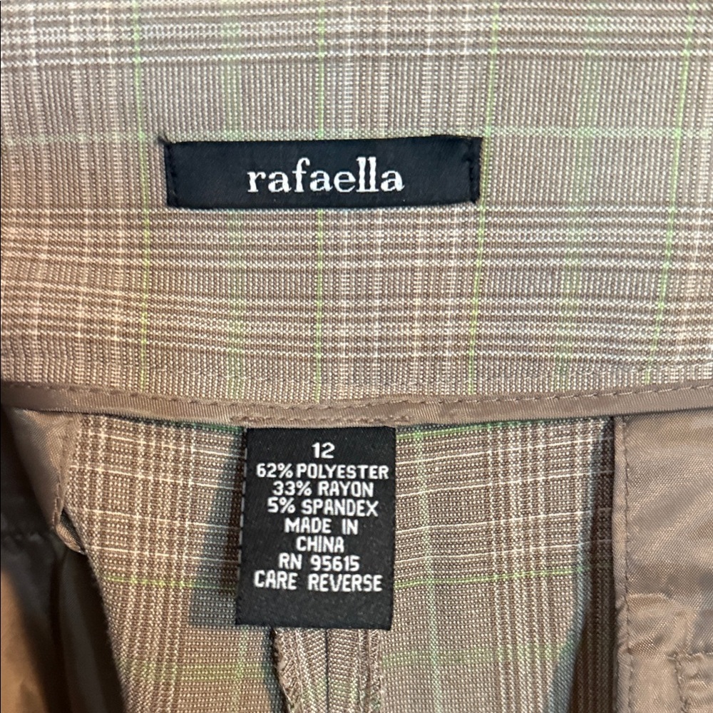 Rafaella Women's Beige Checkered Trousers - Picture 3 of 7